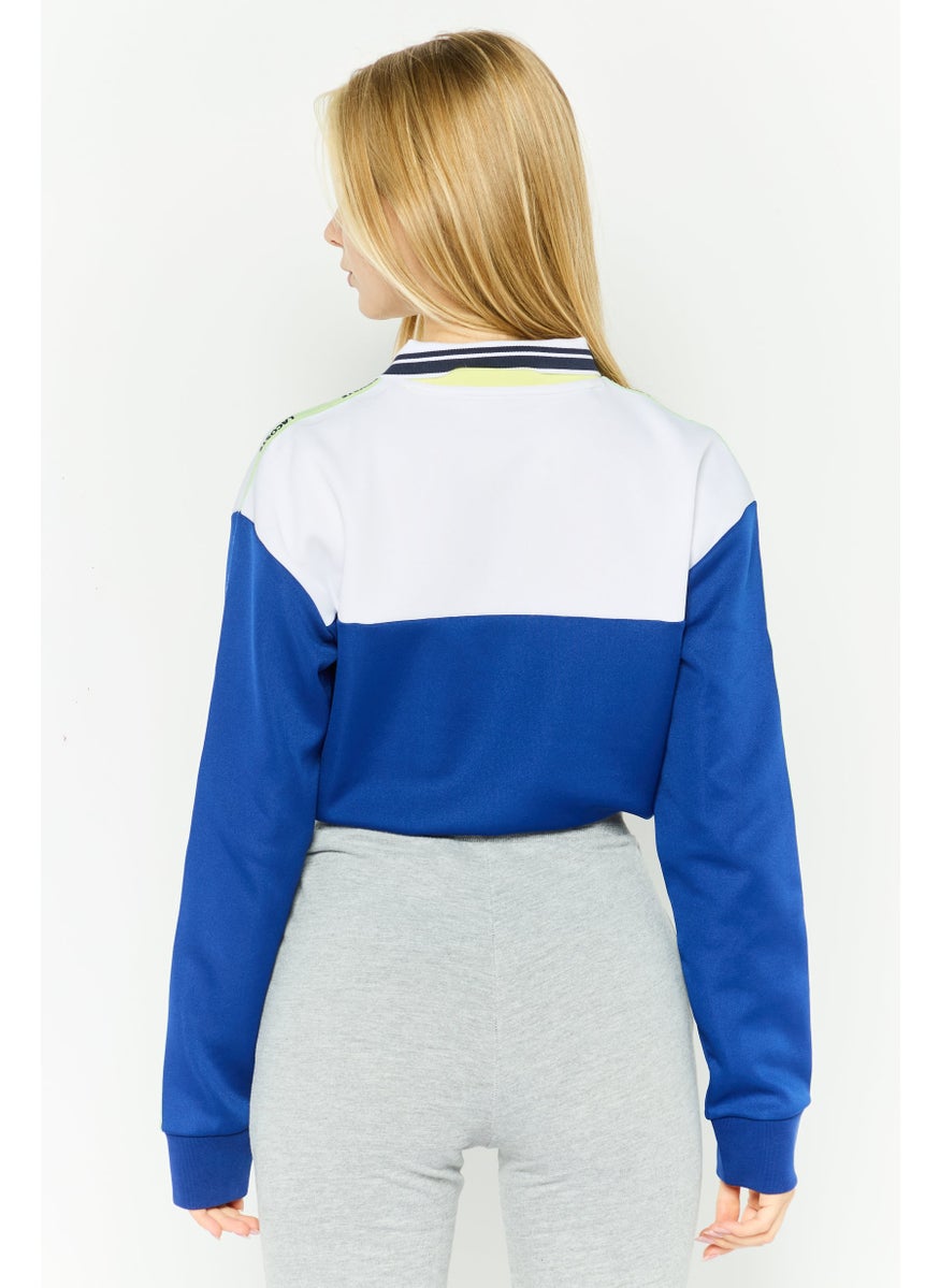 LACOSTE Women Colorblock Long Sleeve Bodysuit, Blue  - Image 3