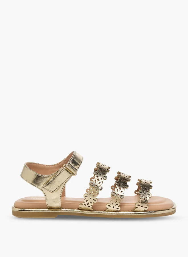 Girls Floral Cutout Sandals