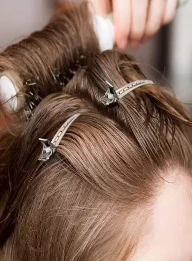 VEDETIC® Hair Section Clips 3.5 inches with 1 Hair Coloring Brush | Metal Curl Clips Duck Bill Sectioning Clips Alligator Hair Clips(Silver) - Image 4