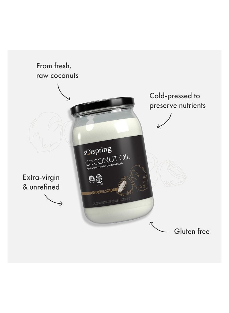 Dr. Mercola Coconut Oil Pure And Unrefind Cold Pressed Biodynamic 32 Fl Oz. Jar Net Wt. 29.6 Oz. 1Lb. 13.6 Oz 839 G  - Image 3