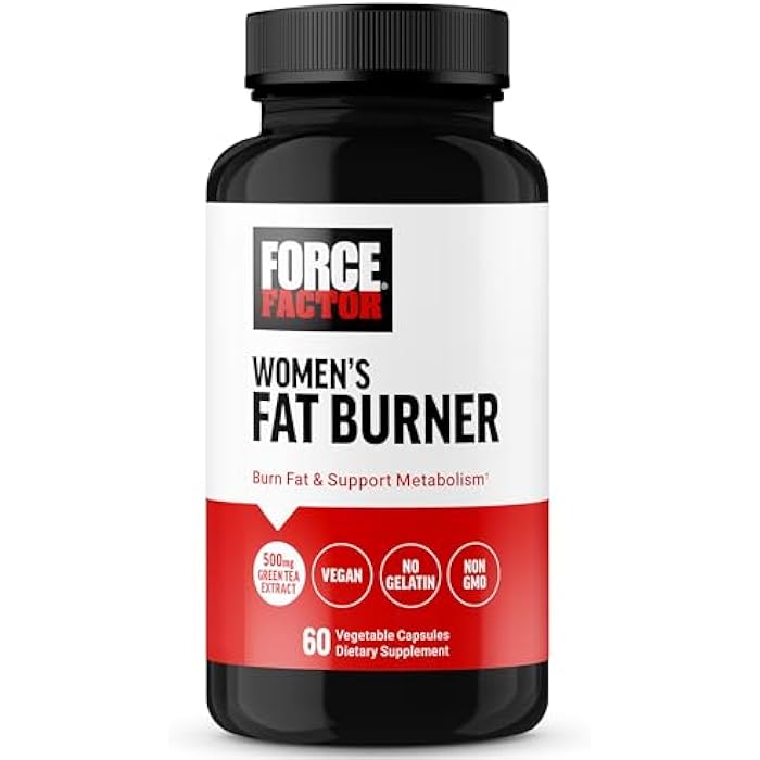 Force Factor Women’s Fat Burner, Metabolism Booster, and Weight-Loss Supplement Support, Green Tea Fat Burner Weight-Loss Pills to Help with Energy, Diet, and Exercise, Vegan, Non-GMO, 60 Capsules - Image 1