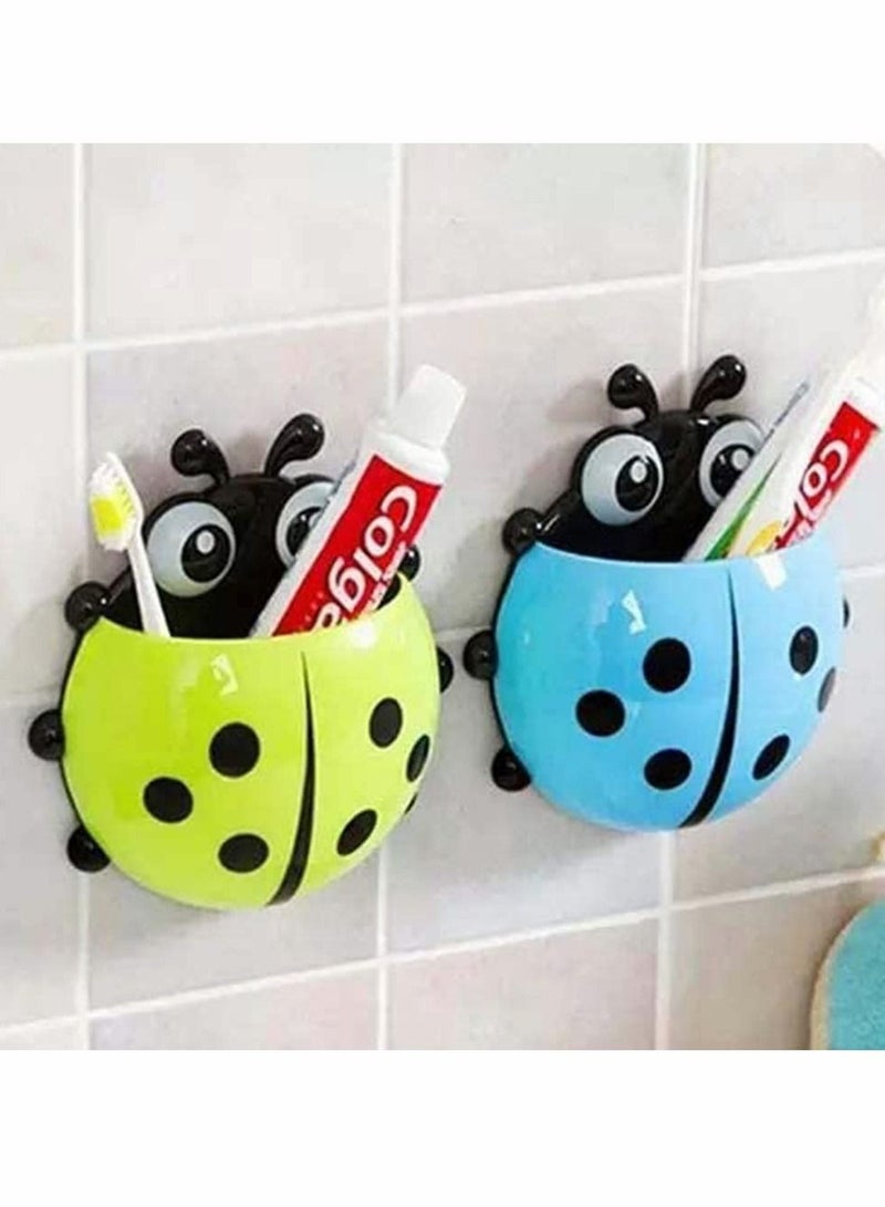 Toothbrush Stand Wall Suction Cup, Cute Cartoon Mount Holder Container Mighty Toothpaste Razor Bathroom Organizer Storage Mounted Small Toiletry Items - Image 2