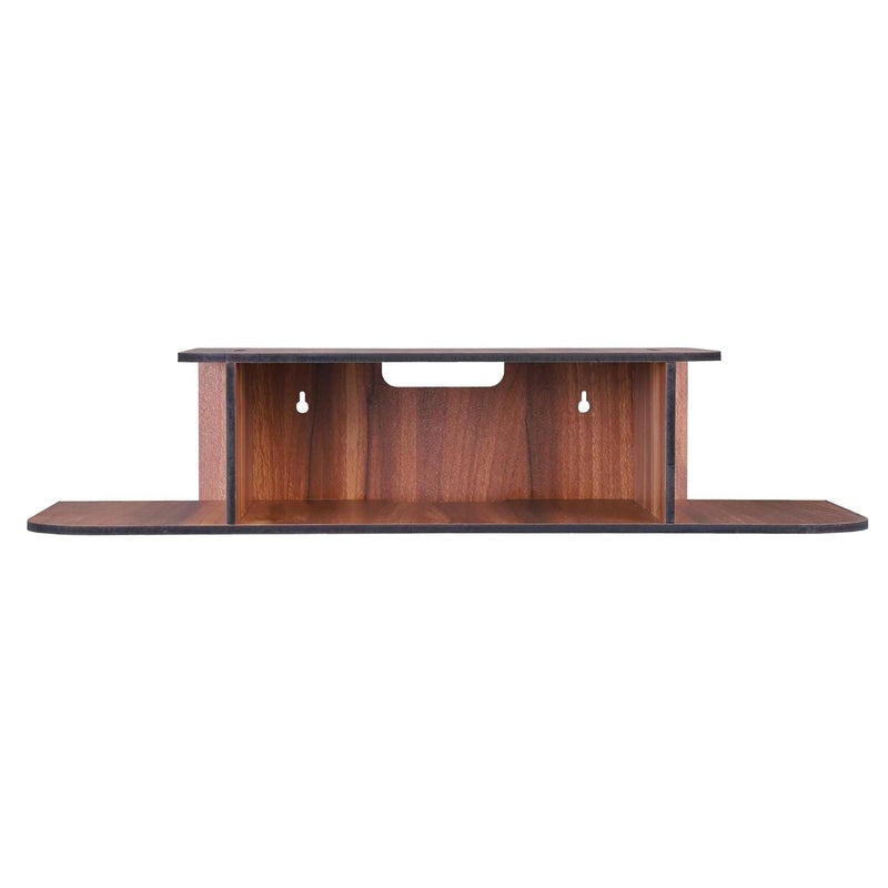 Deskart حامل تلفاز خشبي Deskart لجهاز الاستقبال وجهاز التوجيه اللاسلكي مع حامل قطع الزينة للحوائط ورفوف لتزيين أثاث غرفة المعيشة ومكتب الديكور بتصميم ريترو - Image 5