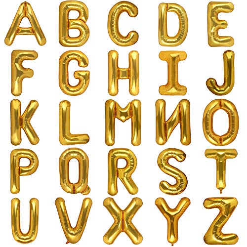 CHANGZHONG 40 Inch Giant Gold Letter A Balloons Birthday Party Decorations Mylar Foil Big Alphabet Helium Balloon - Image 1