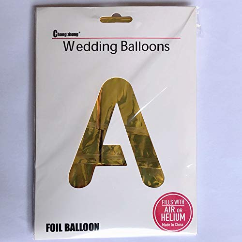 CHANGZHONG 40 Inch Giant Gold Letter A Balloons Birthday Party Decorations Mylar Foil Big Alphabet Helium Balloon - Image 5