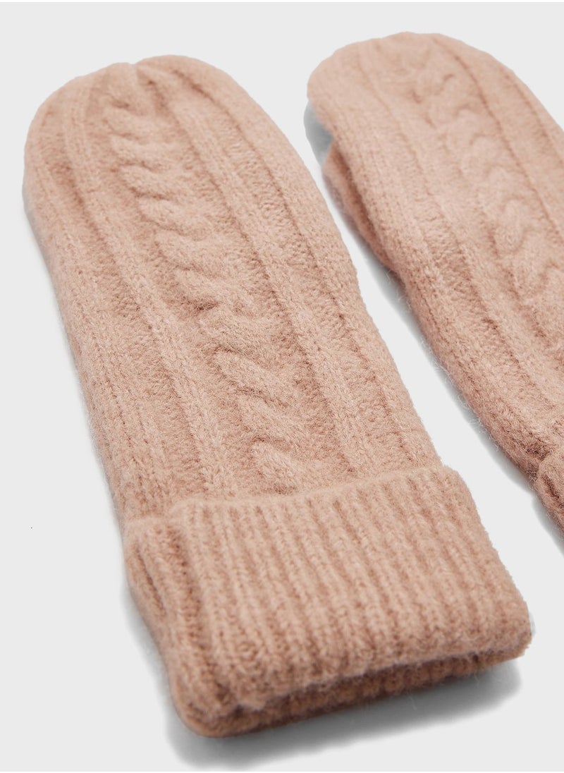 ONLY - Onlanna Cable Knit Mittens - Image 1