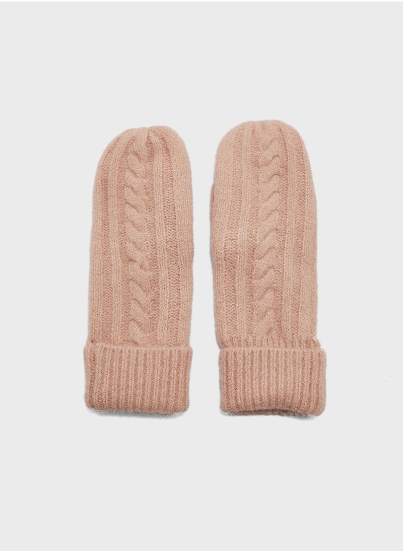 ONLY - Onlanna Cable Knit Mittens - Image 1