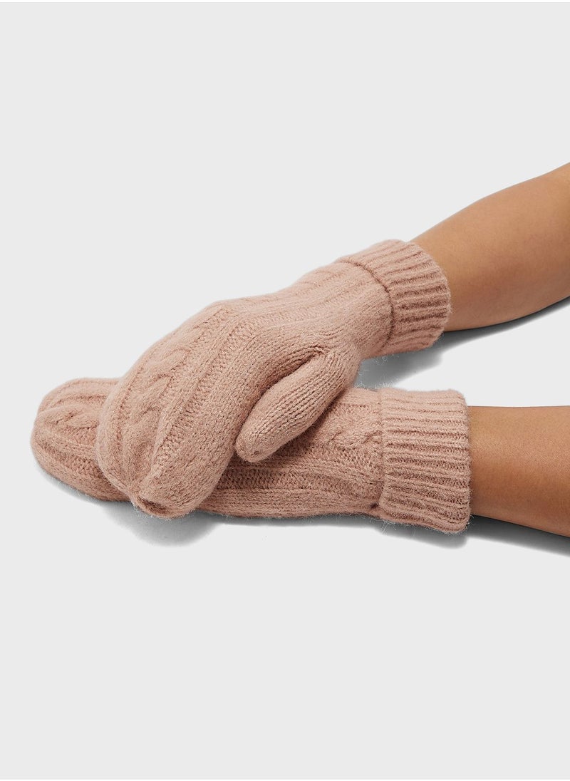ONLY - Onlanna Cable Knit Mittens - Image 1