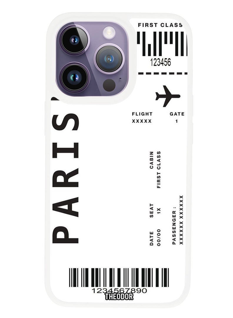 Theodor Protective Case Anti Scratch Shock Proof Cover For APPLE IPHONE 14 PRO Paris Pass (White Bumper) - Image 1