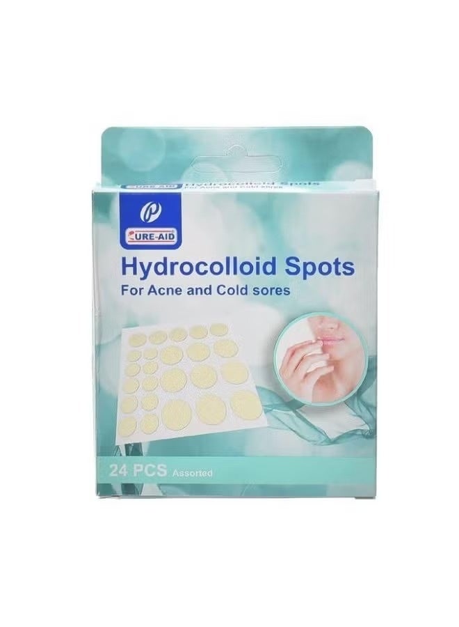 CURE-AID Hydrocolloid Spots for Acne and Cold Sores, 24 Pcs