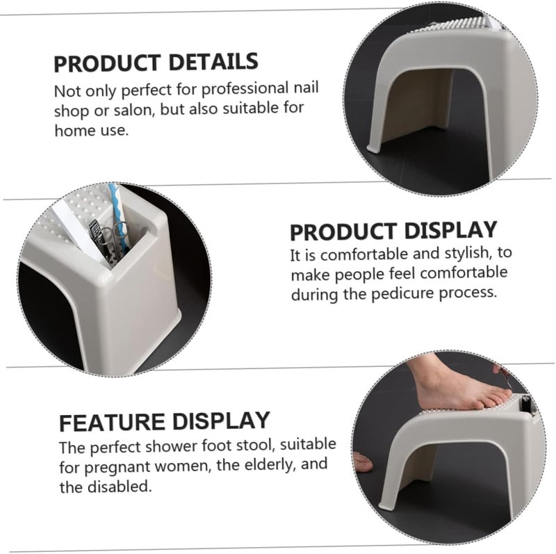 Household Shower Stool for Shaving Legs Anti-Slip Pedicure Foot Rest for Bathroom Compact Foot Stool for Adults Non-Slip Design for Safe Use - Image 4