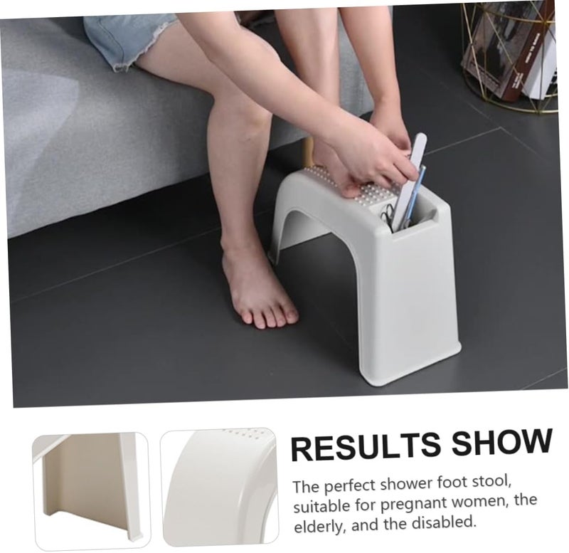 Household Shower Stool for Shaving Legs Anti-Slip Pedicure Foot Rest for Bathroom Compact Foot Stool for Adults Non-Slip Design for Safe Use - Image 2
