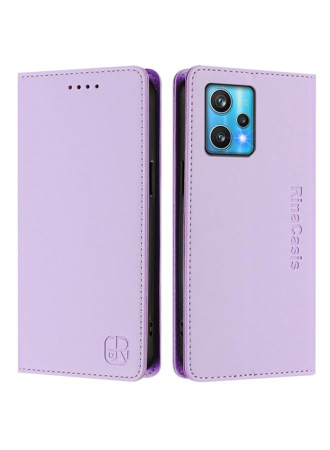 erorex Case For Realme 9 Pro+ 5G / 9 4G Global RC01 Dual-Folded Magnetic Suction RFID Leather Phone Case - Image 2