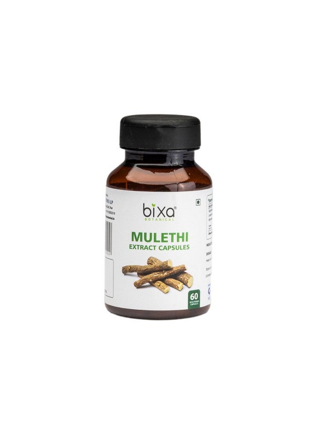 Bixa Botanical Mulethi Extract (Licorice Root, Glycyrrhiza Glabra) 25% Glycyrrhizin | Supports Respiratory Wellness | 60 Veg Capsules (450mg) 200 g - Image 1