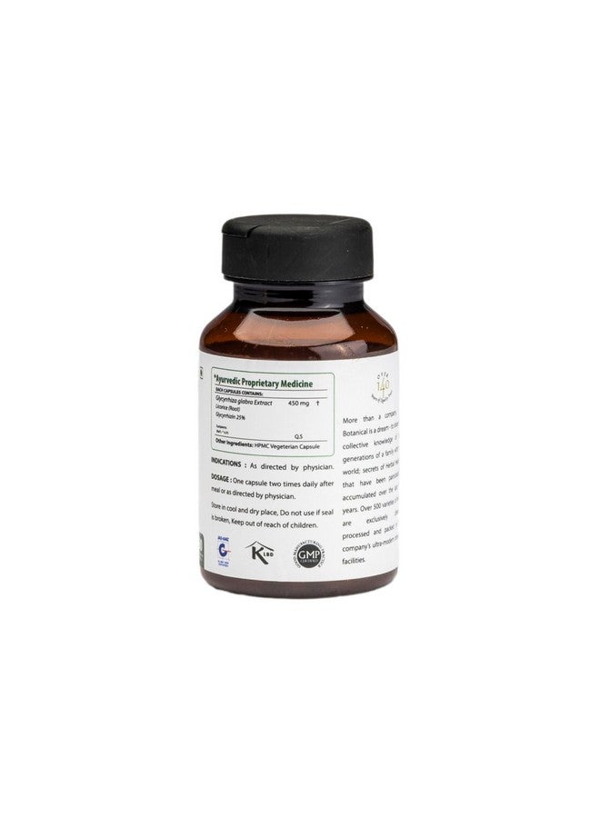 Bixa Botanical Mulethi Extract (Licorice Root, Glycyrrhiza Glabra) 25% Glycyrrhizin | Supports Respiratory Wellness | 60 Veg Capsules (450mg) 200 g - Image 3