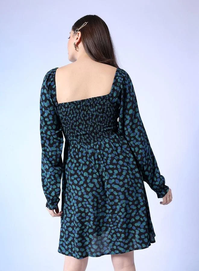 Freehand Freehand Women Black Spot Print Mini Dress