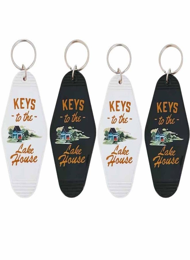Lemua 4pcs Lake House Keychain Bulk Keys To The Lake House Key Chain Motel Key Ring New Home Key Chain - Image 1