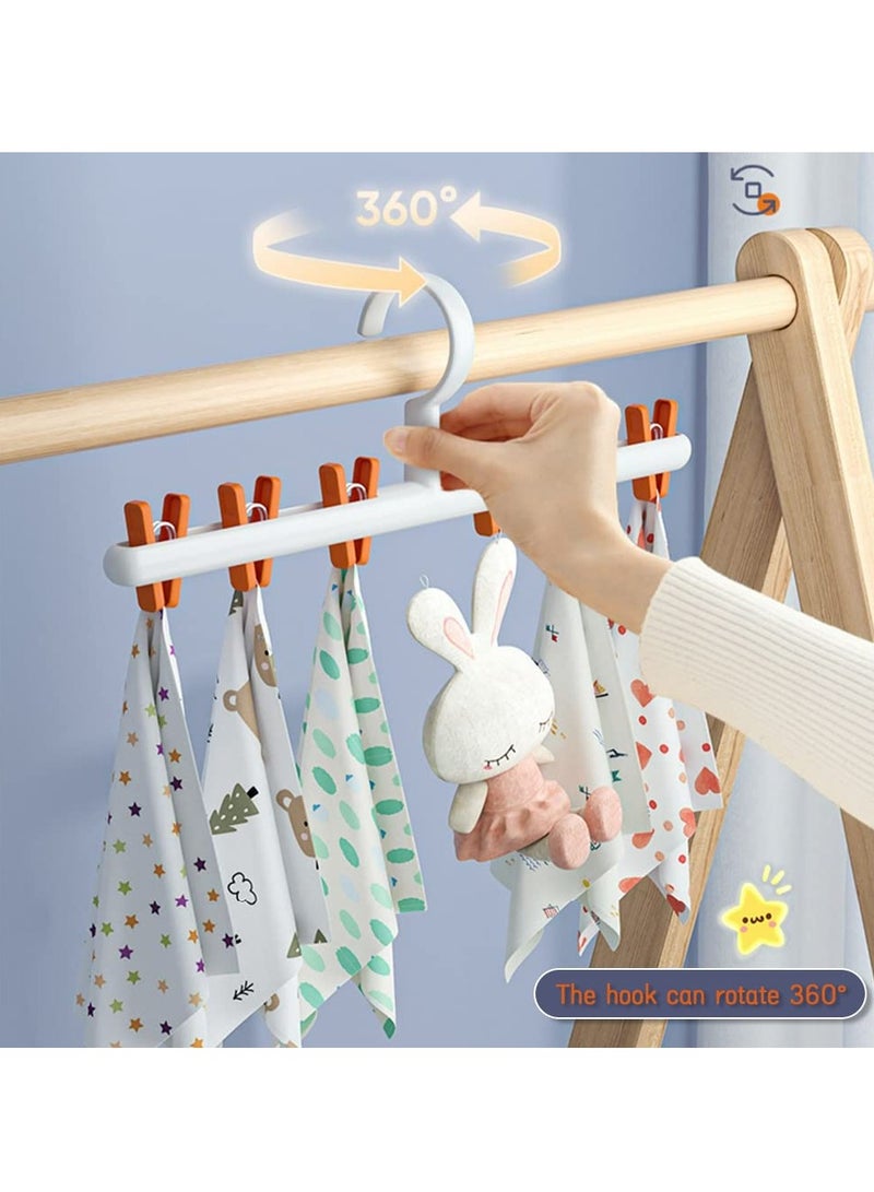 2 Pack Windproof Sock Clips Hanger, Clothes Sock Underwear Clips Space Saving Windproof Drying Racks with 360° Swivel Hook and Strong ClipsClothespins for Home Travel - Image 2