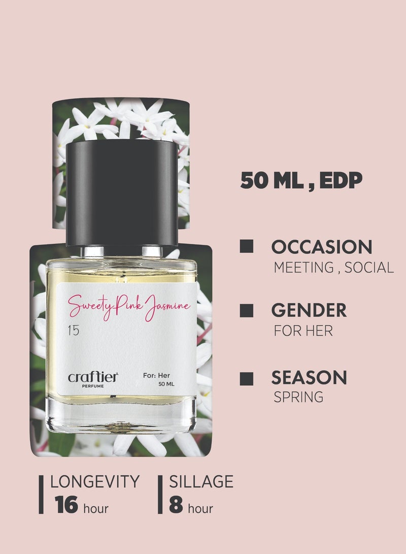 Craftier Perfume SWEETY PINK JASMINE - Inspired of-MISS CHERIE, Eau De Parfum for Women - 50ml, Long Lasting Sweet Fragrance Upto 16 Hrs, Travel Size Women's Perfume - Image 4