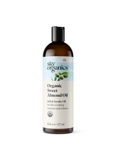 Sky Organics Sky Organics - Organic Sweet Almond Oil, 16 fl oz - Soft & Soothe Oil - Skin Moisturizer - Silky, Lightweight Texture - 100% Pure - Non-Greasy - Natural, Vegan, & Cruelty Free - Beauty & Self Care  - Image 1