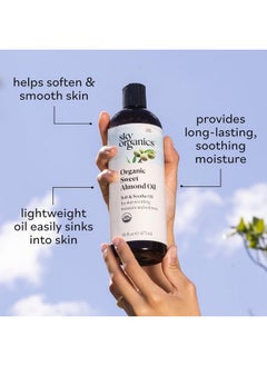 Sky Organics Sky Organics - Organic Sweet Almond Oil, 16 fl oz - Soft & Soothe Oil - Skin Moisturizer - Silky, Lightweight Texture - 100% Pure - Non-Greasy - Natural, Vegan, & Cruelty Free - Beauty & Self Care  - Image 4