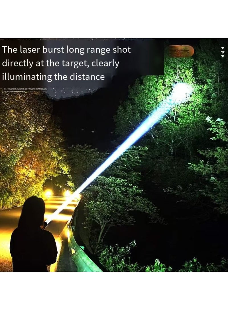 Camping flashlight with multiple modes, high lumen waterproof and shockproof flashlight, 1000m variable zoom LED camping emergency power supply - Image 2