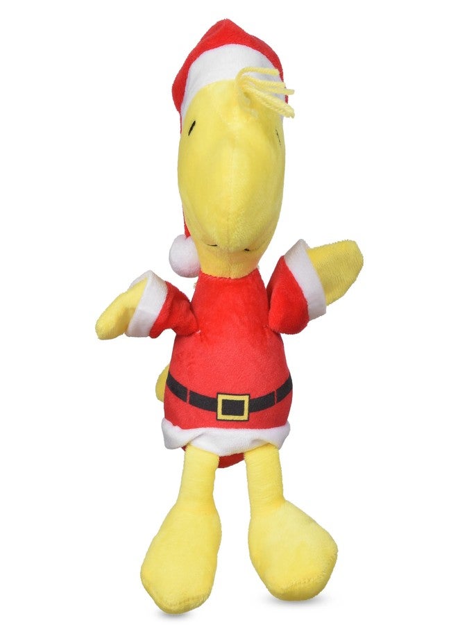 بينتس لعبة سانتا وودستوك القطيفة للكلاب من بيناتس فور بيتس، مقاس 9 بوصات، مع صفارة | لعبة تشارلي براون القطيفة للكلاب باللونين الأصفر والأحمر | ألعاب كلاب متوسطة الحجم تصدر صوت صفارة - ألعاب كلاب محشوة لطيفة وناعمة لجميع الكلاب | صندوق ألعاب - Image 1