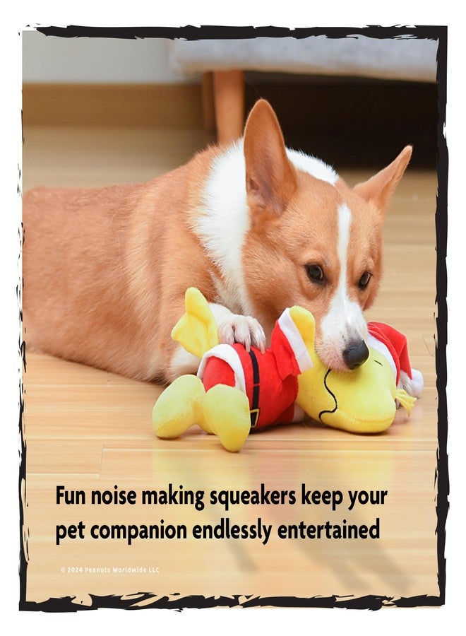 بينتس لعبة سانتا وودستوك القطيفة للكلاب من بيناتس فور بيتس، مقاس 9 بوصات، مع صفارة | لعبة تشارلي براون القطيفة للكلاب باللونين الأصفر والأحمر | ألعاب كلاب متوسطة الحجم تصدر صوت صفارة - ألعاب كلاب محشوة لطيفة وناعمة لجميع الكلاب | صندوق ألعاب - Image 4