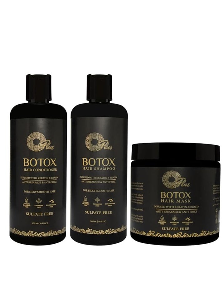 Oplus - Oplus Botox Hair Treatment Kit – Shampoo, Conditioner, Hair Mask, and Serum (1500ml Total) | Nourishing Hair Care Set for Cleansing, Moisturizing, and Damage Repair - Image 1
