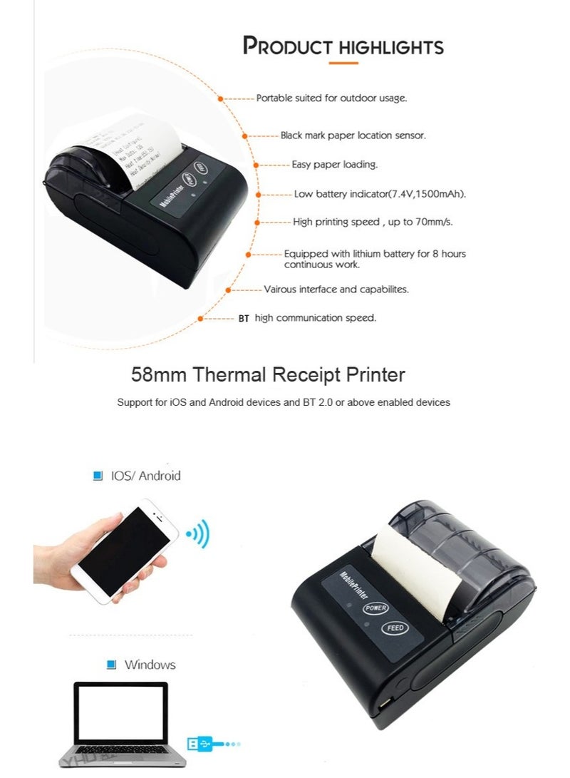 GOOJPRT طابعة حرارية محمولة باليد بتقنية البلوتوث - Image 5