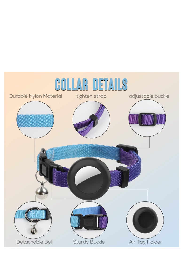 SYOSI - Air tag Cat Collar, Cat Collar with Bell and Safely Buckle for Small Pets, Adjustable Kitten Collar with Airtag Holder Compatible with Apple Airtag for Cats, Kittens, Puppies (Sky Blue) - Image 1