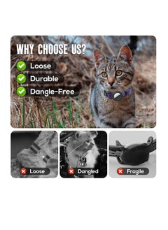 SYOSI Air tag Cat Collar, Cat Collar with Bell and Safely Buckle for Small Pets, Adjustable Kitten Collar with Airtag Holder Compatible with Apple Airtag for Cats, Kittens, Puppies (Sky Blue)  - Image 3