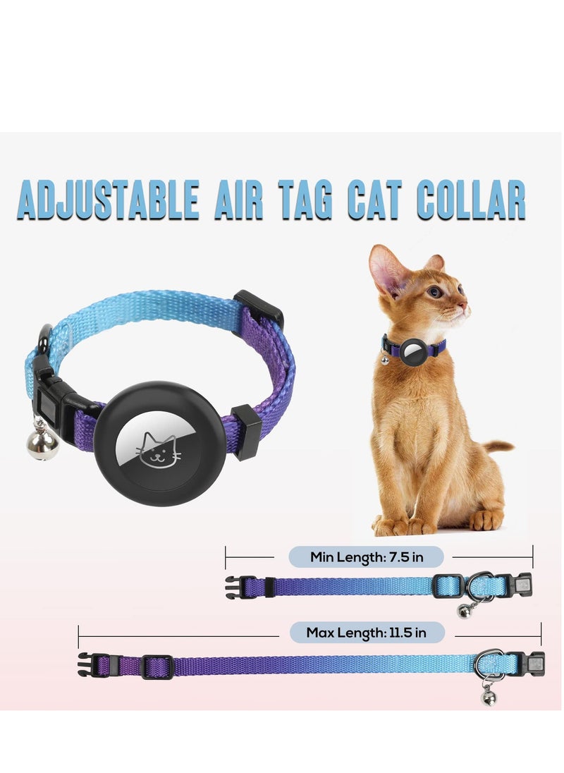 SYOSI - Air tag Cat Collar, Cat Collar with Bell and Safely Buckle for Small Pets, Adjustable Kitten Collar with Airtag Holder Compatible with Apple Airtag for Cats, Kittens, Puppies (Sky Blue) - Image 1