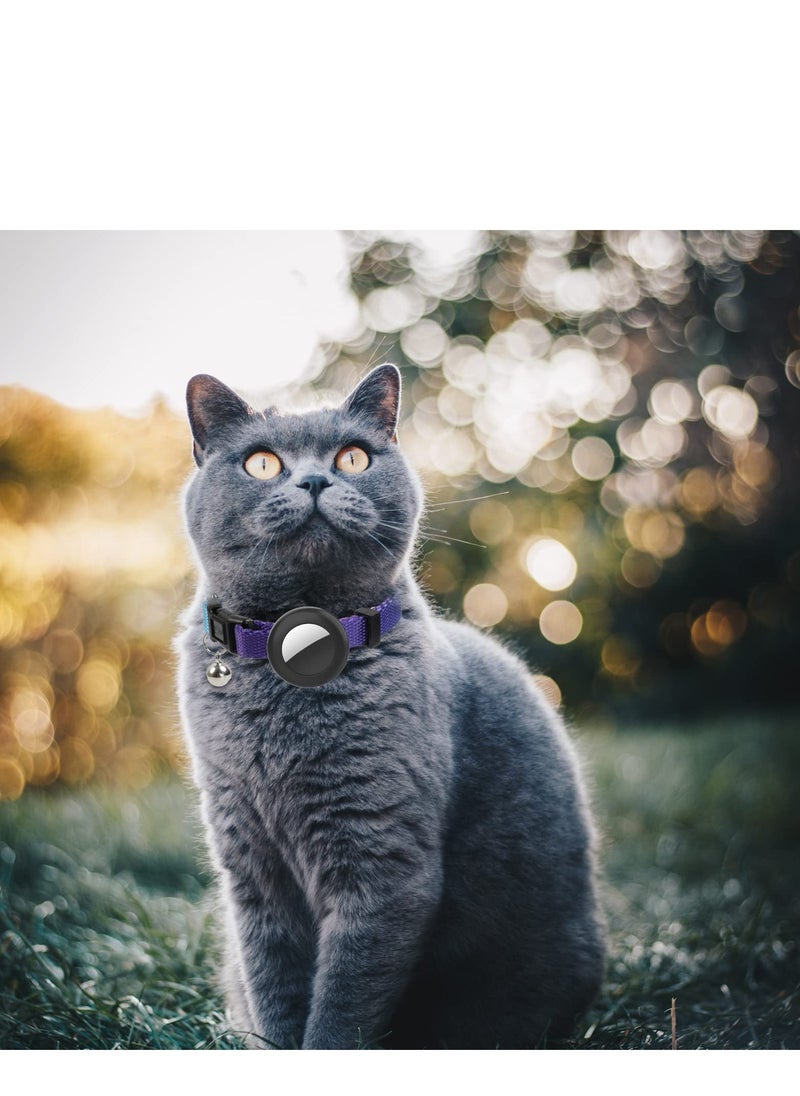 SYOSI - Air tag Cat Collar, Cat Collar with Bell and Safely Buckle for Small Pets, Adjustable Kitten Collar with Airtag Holder Compatible with Apple Airtag for Cats, Kittens, Puppies (Sky Blue) - Image 1