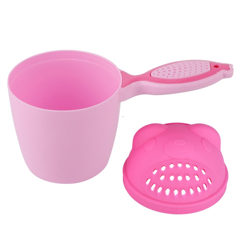 Baby Shampoo Cup Cute Kid Wash Hair Bathing Flusher Protection Eye(Pink) - Image 1
