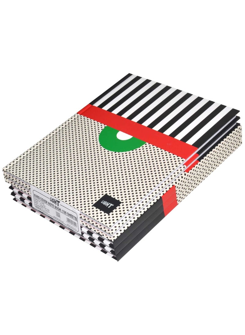 FIS LIGHT Pack of 5  Hard Cover Notebook Single Line,10X8 Inches (25.4 X 20.32 Cm),100 Sheets -LINB1081709 - Image 1