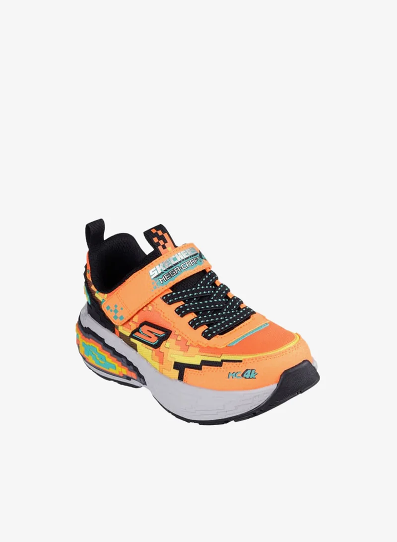 سكيتشرز أحذية رياضية للأولاد بطبعة ألعاب بإغلاق لاصق - ميجا كرافت