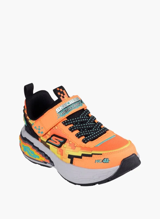 SKECHERS Boys' Game Print Sneakers With Hook And Loop Closure - Megacraft 4K