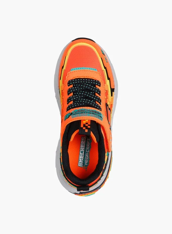 SKECHERS Boys' Game Print Sneakers With Hook And Loop Closure - Megacraft 4K