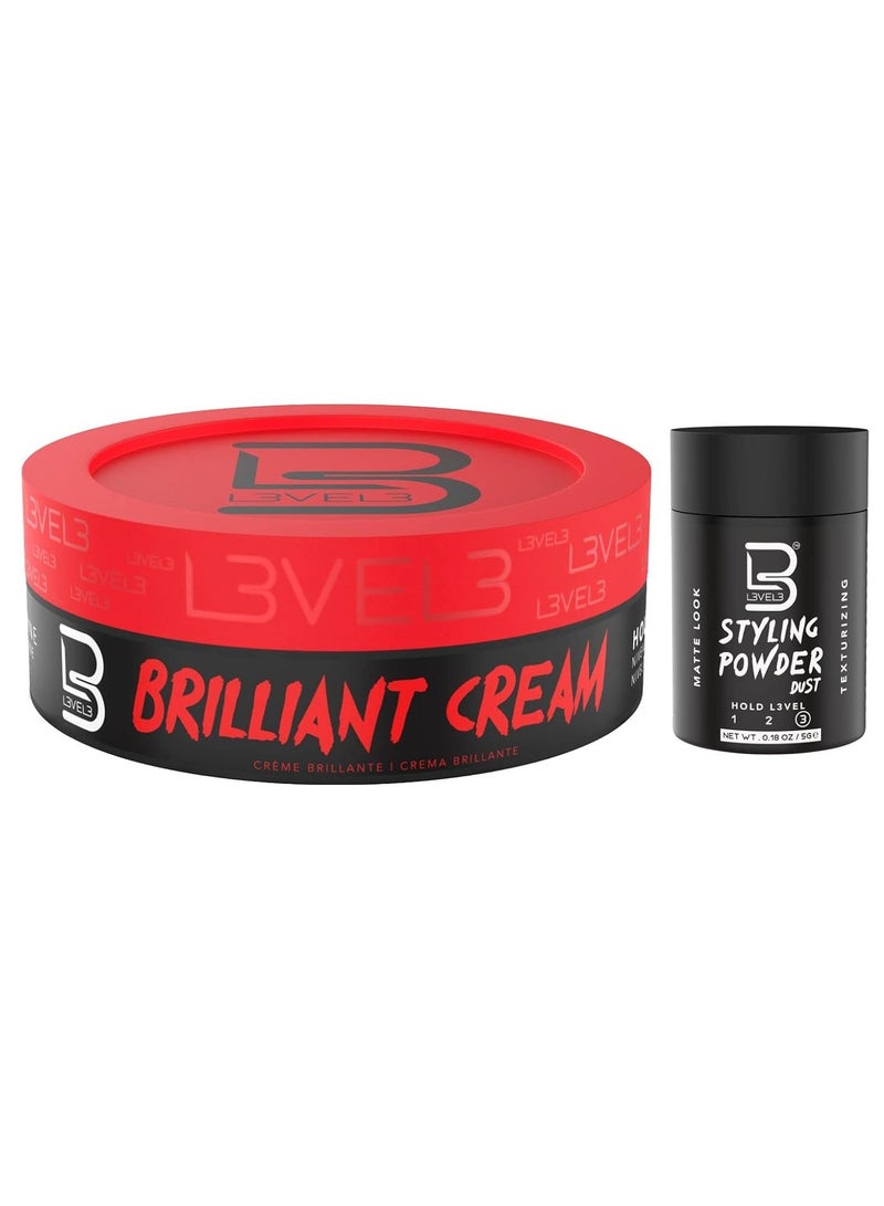 L3 Level 3 Brilliant Cream - Hydrating Cream for Hair Texture & Shine - Natural Style Enhancer - Image 1