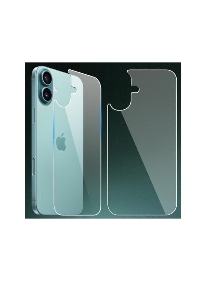 بروماس [عبوتان] واقيات شاشة خلفية لهاتف iPhone 16 Plus، طبقة خلفية من الزجاج المقوى خالية من الفقاعات ومقاومة للخدش (6.7 بوصة) - Image 1