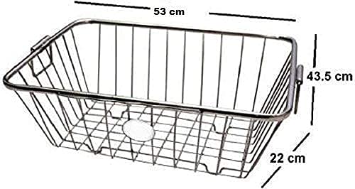 Nirgun Empex Stainless Steel Dish Drainer Basket Kitchen Utensil Drying StandPlate RackBartan Basket Sink Counter Top Drainer Rack 48x37x20 cm - Image 3