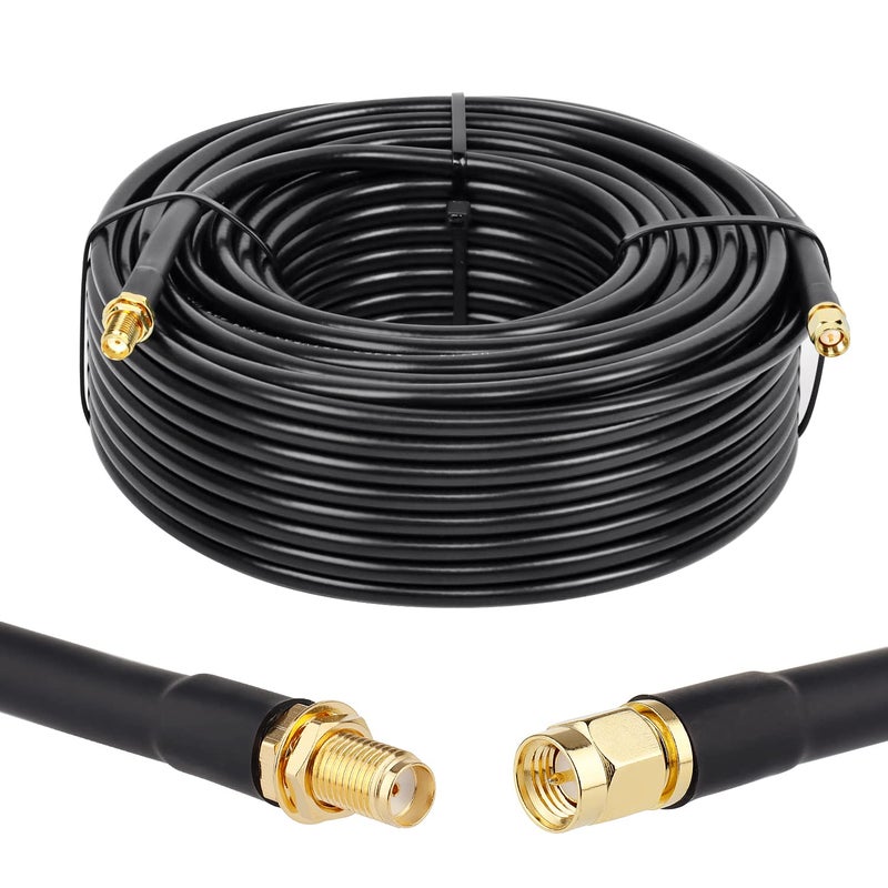 XRDS -RF SMA Extension Cable - 100 FT with SMA Male to Female Connector, 50 Ohm Low Loss Coax Coaxial Cable - Image 1