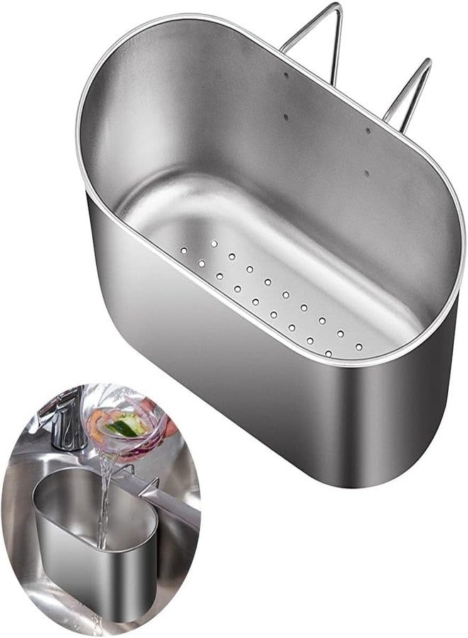 EVVIX Stainless Steel Sink Drain Strainer Basket, Multifunctional Hanging Sink Strainer Colander Drain Basket for Filter Kitchen Waste and Wash Vegetables Fruits - Image 1