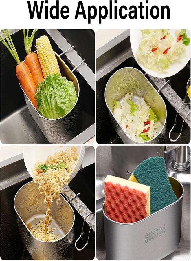 EVVIX Stainless Steel Sink Drain Strainer Basket, Multifunctional Hanging Sink Strainer Colander Drain Basket for Filter Kitchen Waste and Wash Vegetables Fruits - Image 4