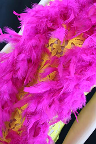 Flydreamfeathers 40 Gram 72" Long, Turkey Chandelle Feather Boa, Dancing Wedding Crafting Party Dress Up, Halloween Costume Decoration (hot pink color) - Image 2