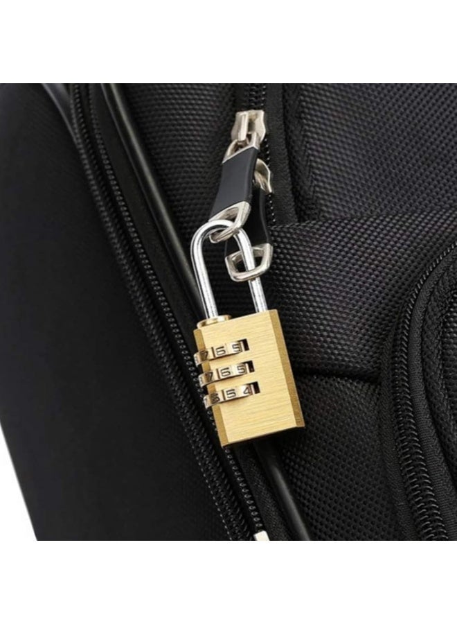 Mini Golden 20mm 3-Digit Combination Padlock – Resettable Heavy-Duty Password Lock for Travel Luggage, Gym Lockers, Cabinets & School Bags – Durable Rust-Resistant Zinc Alloy - Image 3