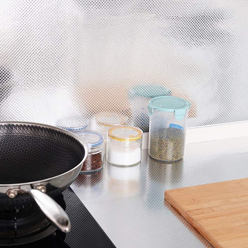 GIYANZA Kitchen Sheets for Shelves Waterproof Wallpaper Cupboard Wardrobe Anti Slip mat for Kitchen Cabinet Shelf Liners Sheet roll for Floor Platform Fridge Pack of 2 Sliver - Image 3