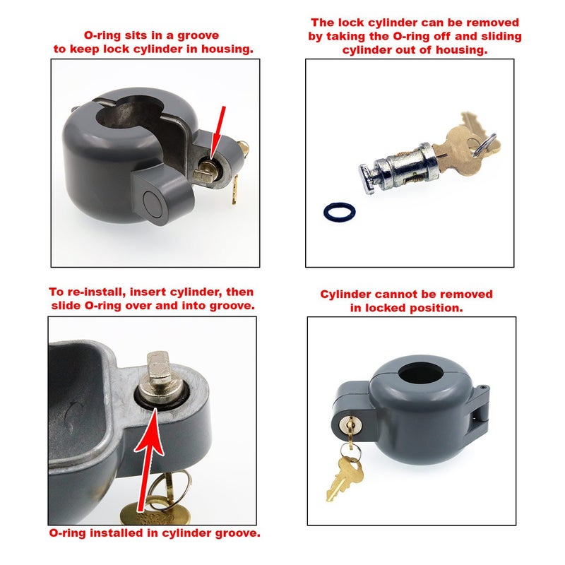 Prime-Line S 4180 Door Knob Lock-Out Device – Prevents Turning of Door Knob and Access to Keyhole, Can be Used for Home Rentals, Evictions, Job Sites & More – Keyed Alike, Diecast, Gray (Single Pack) - Image 3