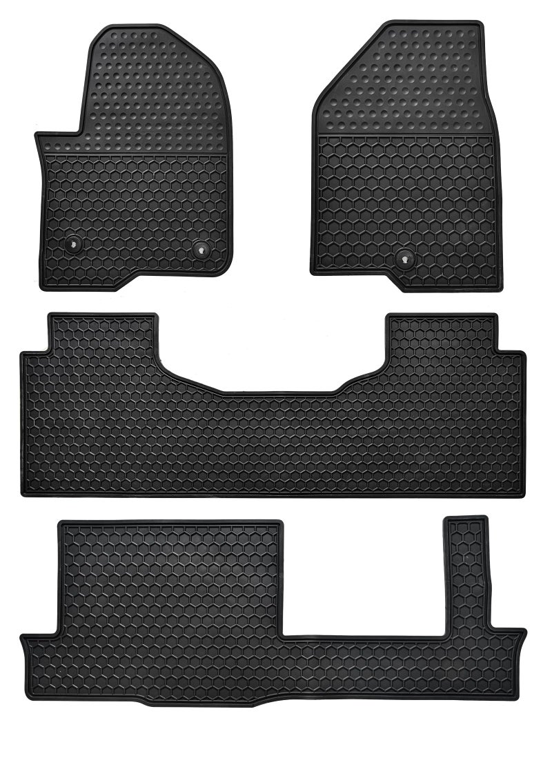 Matericuo Car Floor Mats Custom Fit for Chevrolet Tahoe/GMC Yukon/Cadillac Escalade with 2nd Row Bench Seats 2021-2025 Chevy Black Rubber Auto Liner Mats All Weather Protection Odorless - Image 1